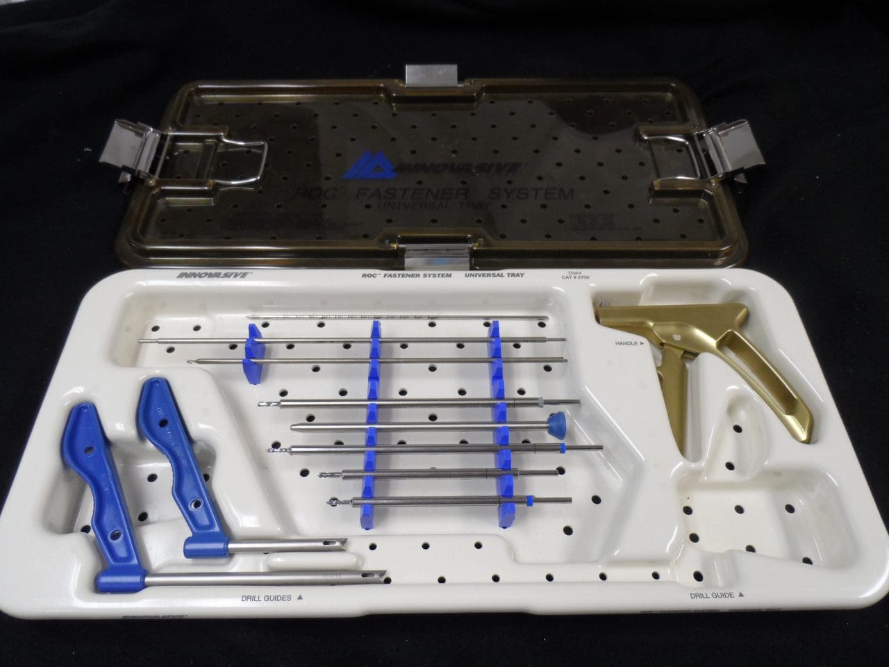 A plastic tray with a set of tools in it.
