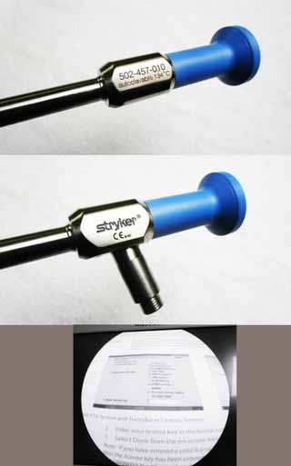 A picture of the different parts of a stryker surgical instrument.