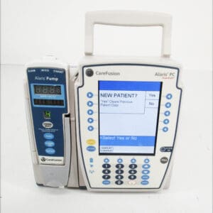 Medical infusion pump with digital display.
