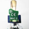 Green CE mark on a silver device.