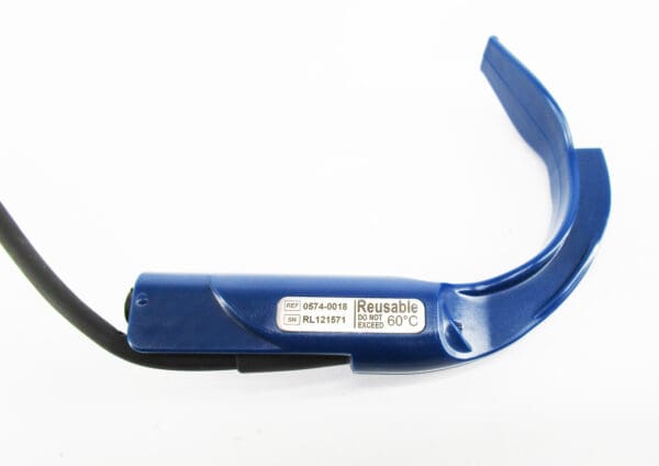 Blue reusable medical device with cord.