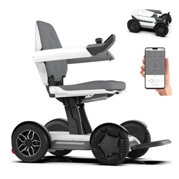 White electric mobility scooter with app control.