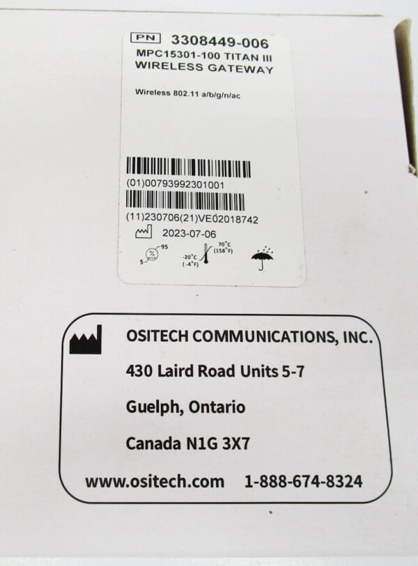 Ositech wireless gateway product box.