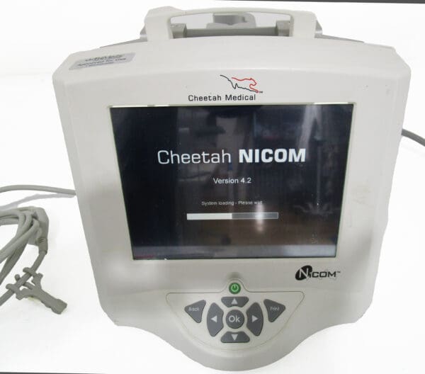 A white monitor with the words cheetah nicom on it.