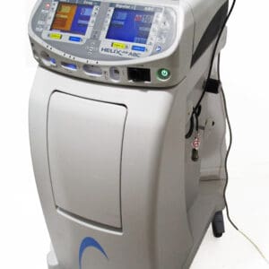 Medical laser equipment with digital screens.