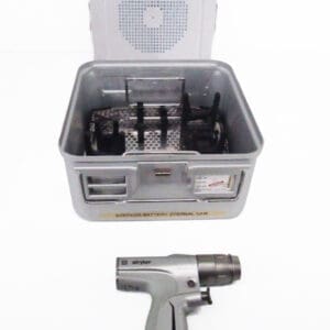 Cordless drill and open storage case.